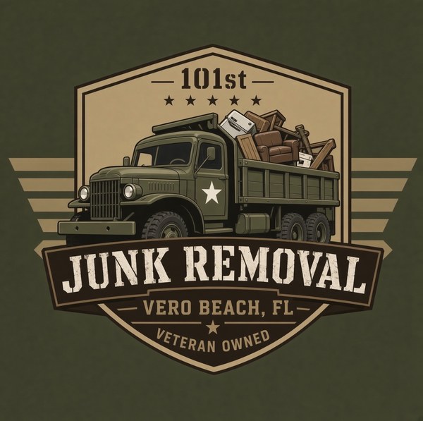 101st Junk Removal badge, veteran owned